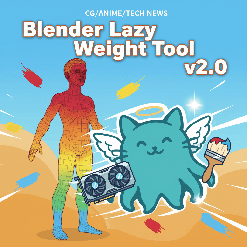 Blender「Lazy Weight Tool v2.0」リリース!GPU対応でウェイトペイント作業が大幅効率化